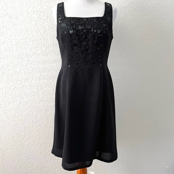 Vintage 90’s Sequin Liz Claiborne Crepe Cocktail Dress - Picture 11 of 11